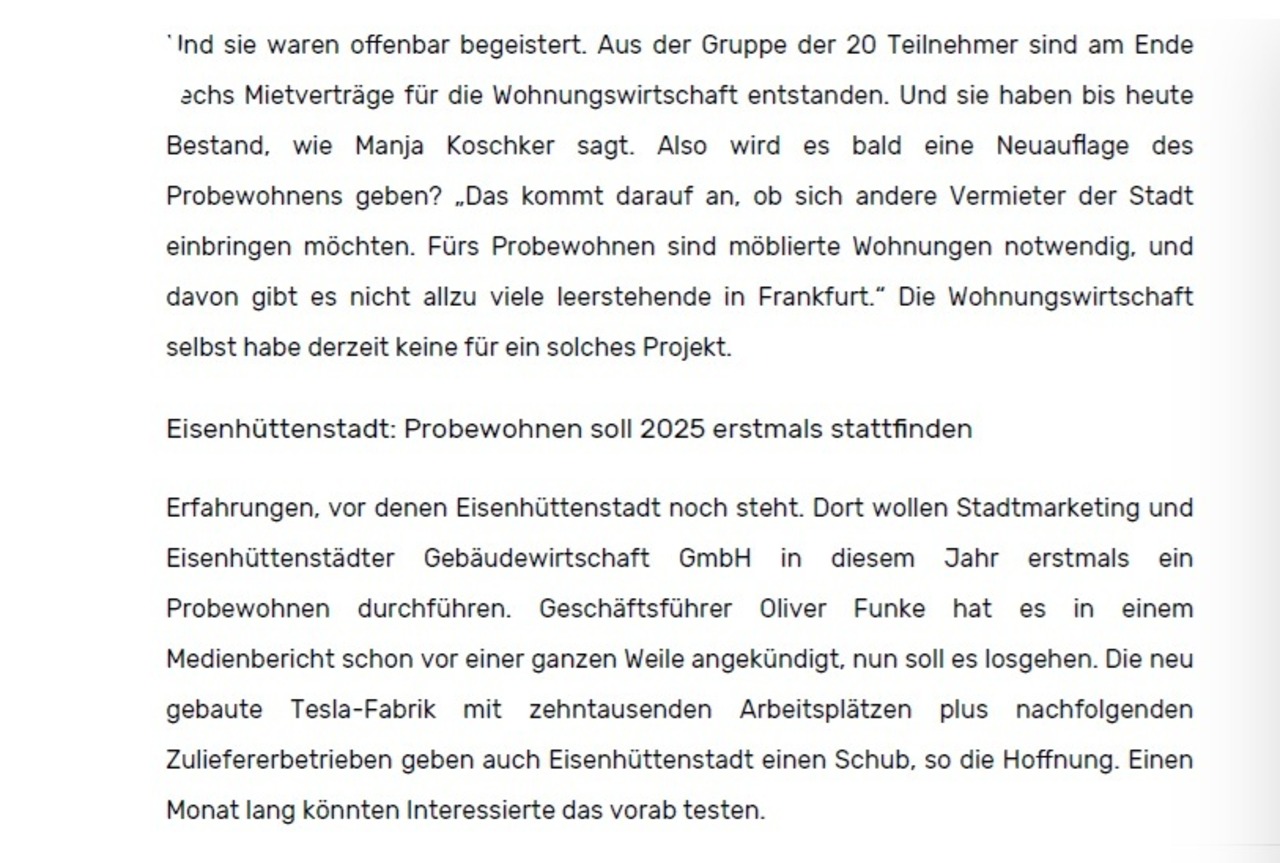 Anzeige auf kommwohnen.de der Stadt Görlitz