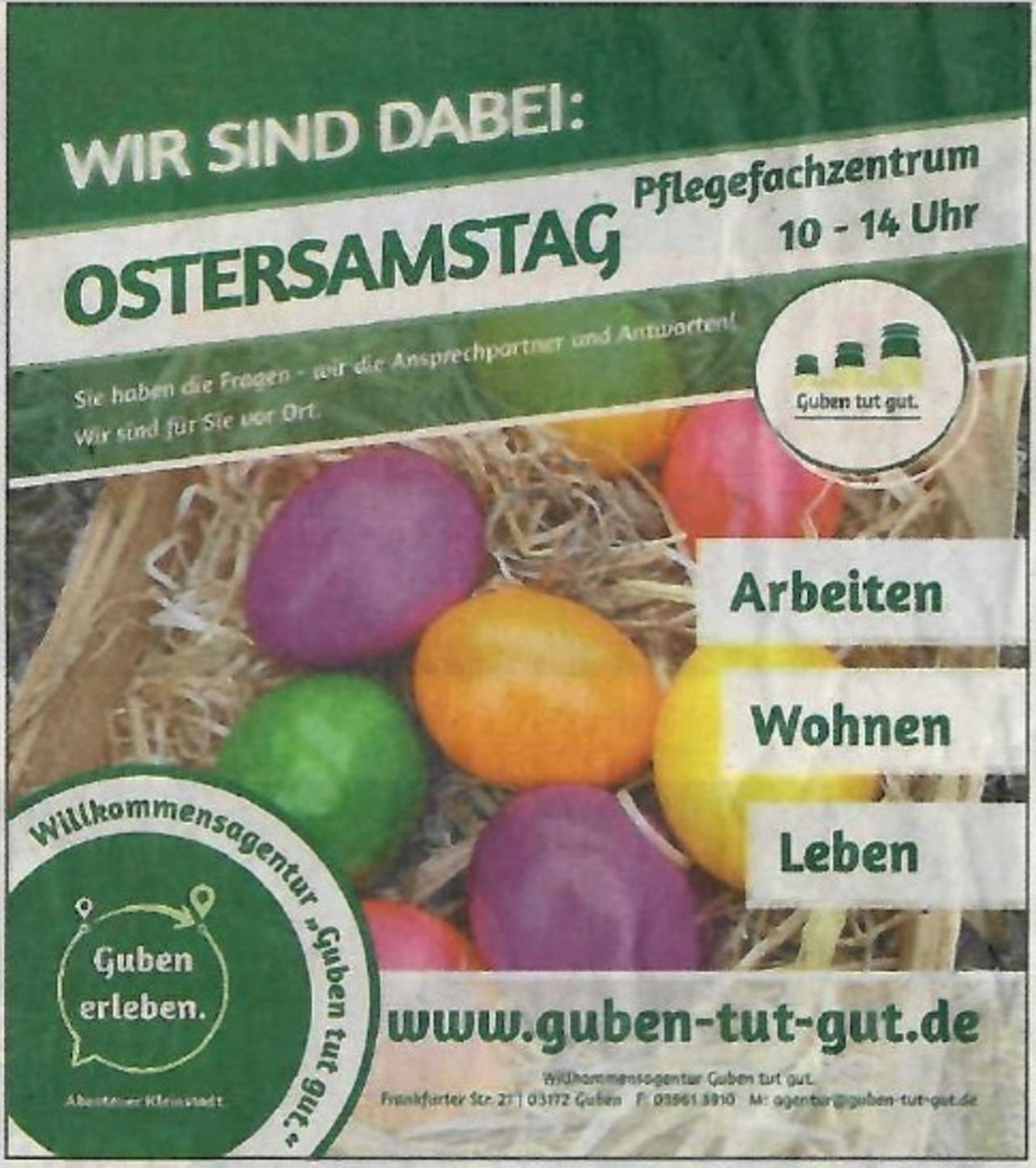 Anzeige Wir sind dabei! Osterfest der GuWo