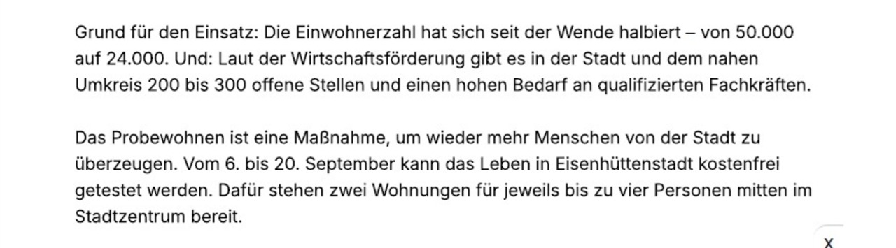 Arktikel Probewohnen Guben auf focusonline