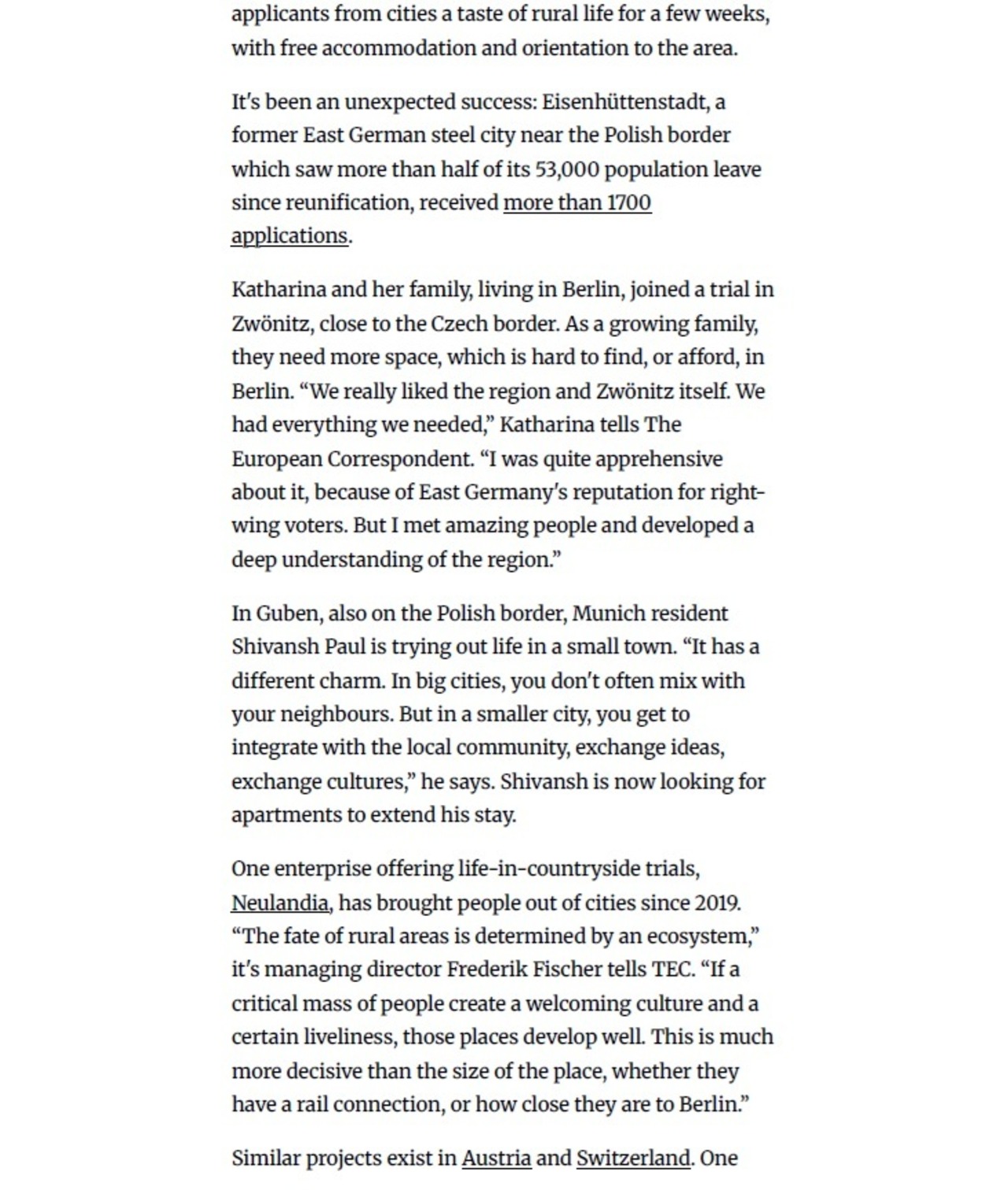 Artikel zum Probewohnen in Guben The Europeam Correspondent