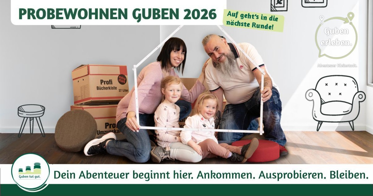 Probewohnen in Guben 2026 - Familie im zukünftigen neuen Zuhause